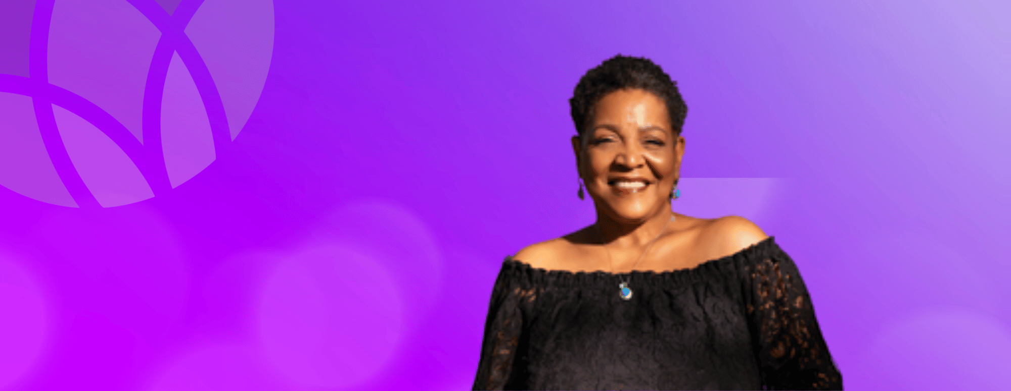 Rev. Angela Harmon on abstract background